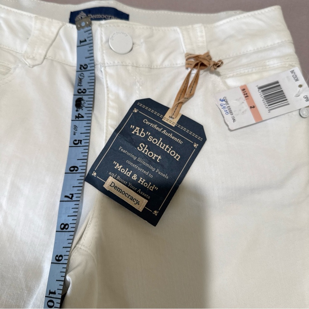 Democracy Ab solution Jean Denim Bermuda Shorts Size 2-White-NWT $64.00 - Picture 5 of 7